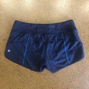 blue lululemon speed shorts